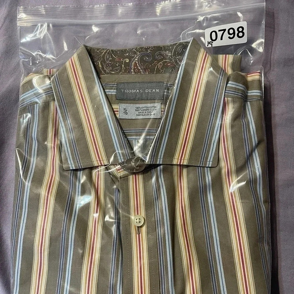 THOMAS Dean long sleeve stripe button up shirt. - Picture 9 of 9